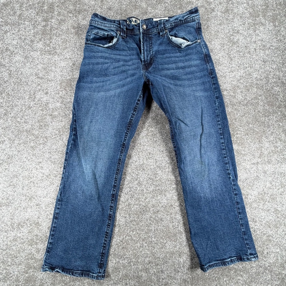 TK‎ Axel Slim Bootcut Jeans Mens 34x30 Blue Denim Y2K Low Rise Stretch Western